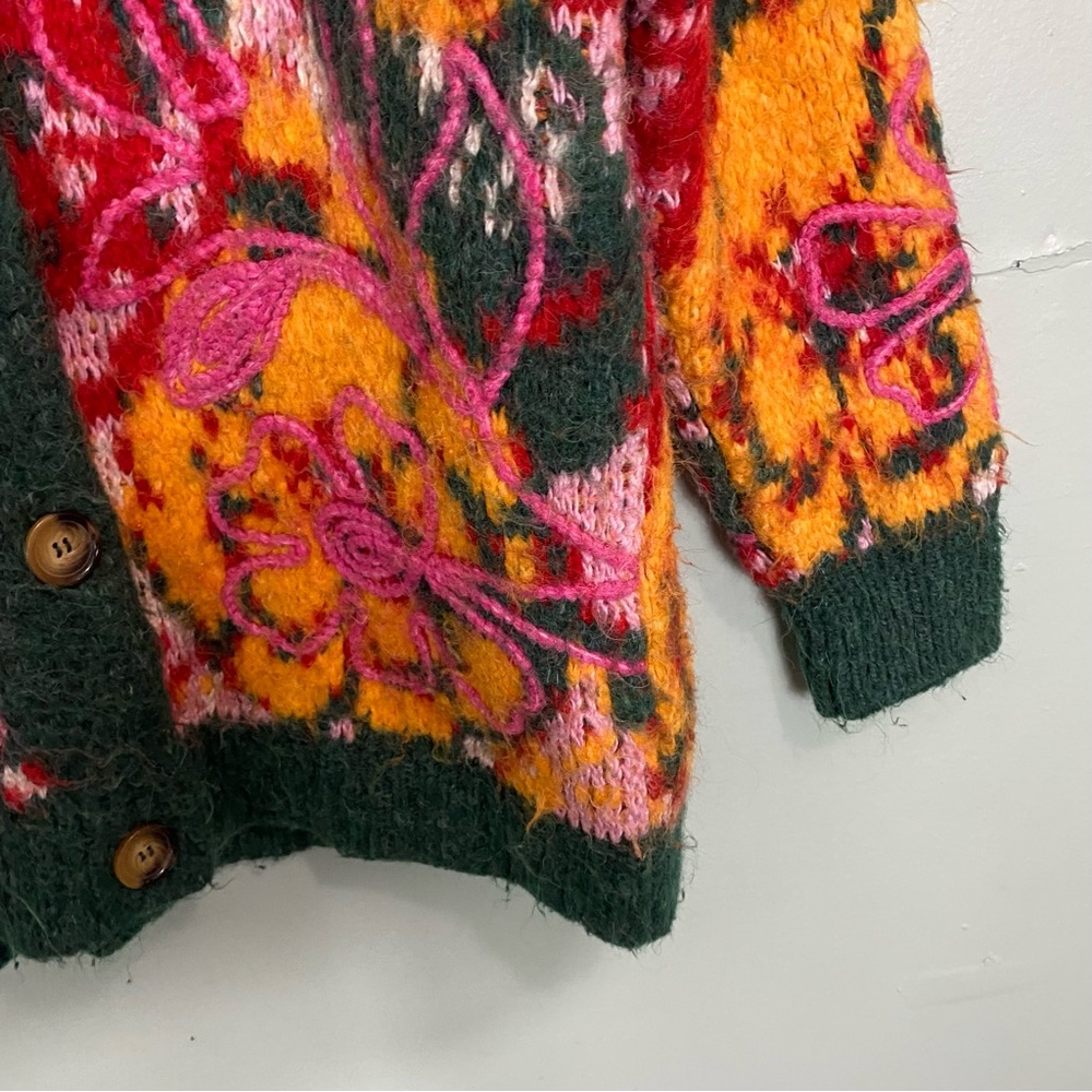 Free People Alexis Floral Cardigan Oversized Small - Picture 5 of 15
